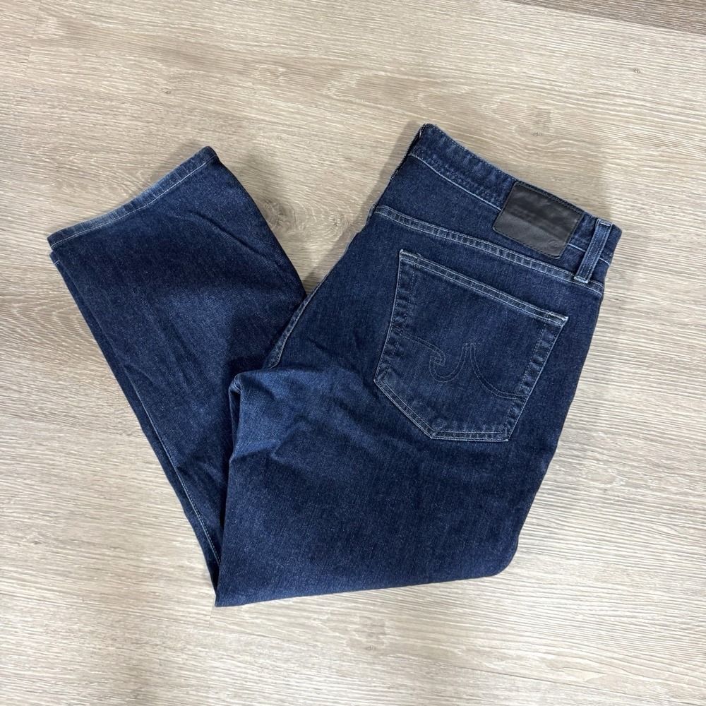 AG Adriano Goldschmied Blue Everett Slim Straight Japanese Denim Jeans 38x29